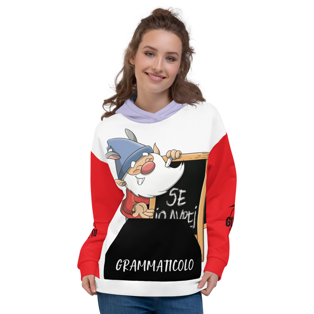 Felpa con cappuccio Uomo/Donna GRAMMATICOLO - Gufetto Brand 