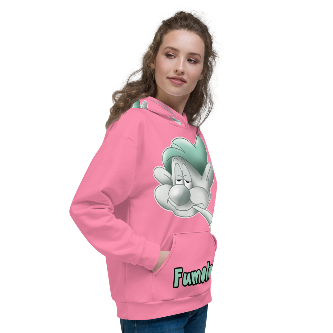 Felpa con cappuccio Rosa Fumolo - Gufetto Brand 