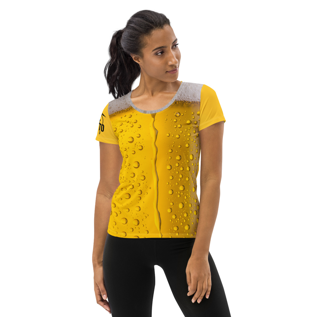 Maglietta sportiva donna con stampa all-over BIRRA - Gufetto Brand 