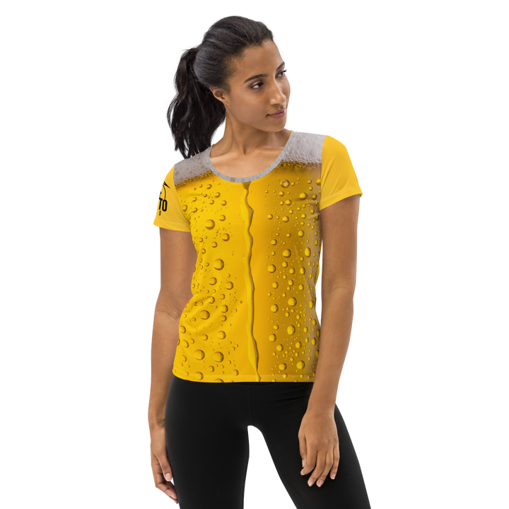 Maglietta sportiva donna con stampa all-over BIRRA - Gufetto Brand 
