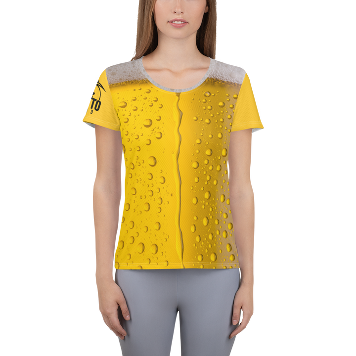 Maglietta sportiva donna con stampa all-over BIRRA - Gufetto Brand 