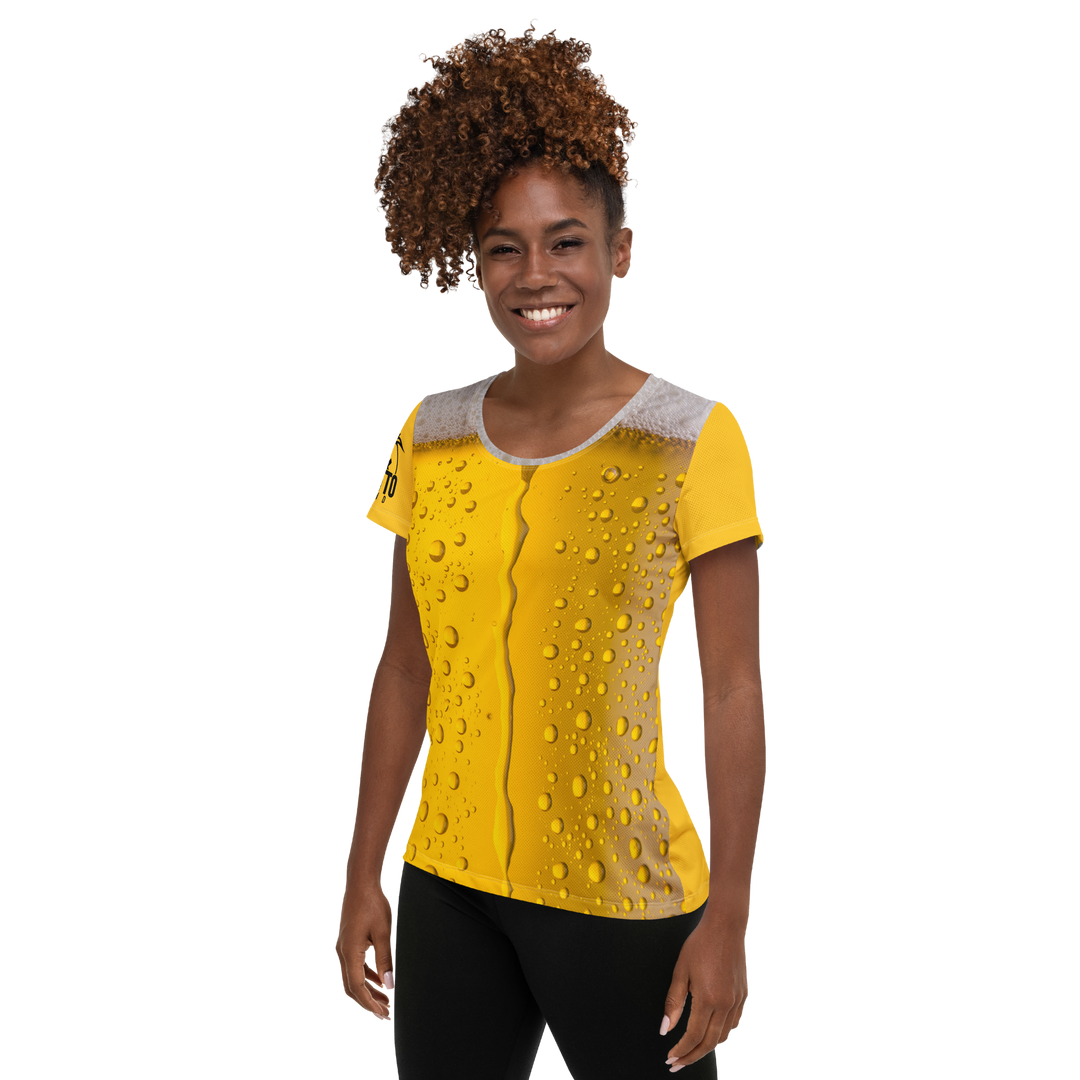 Maglietta sportiva donna con stampa all-over BIRRA - Gufetto Brand 