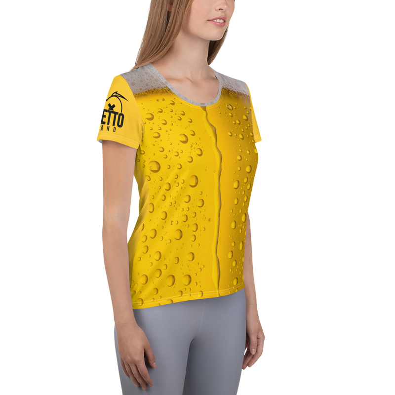 Maglietta sportiva donna con stampa all-over BIRRA - Gufetto Brand 