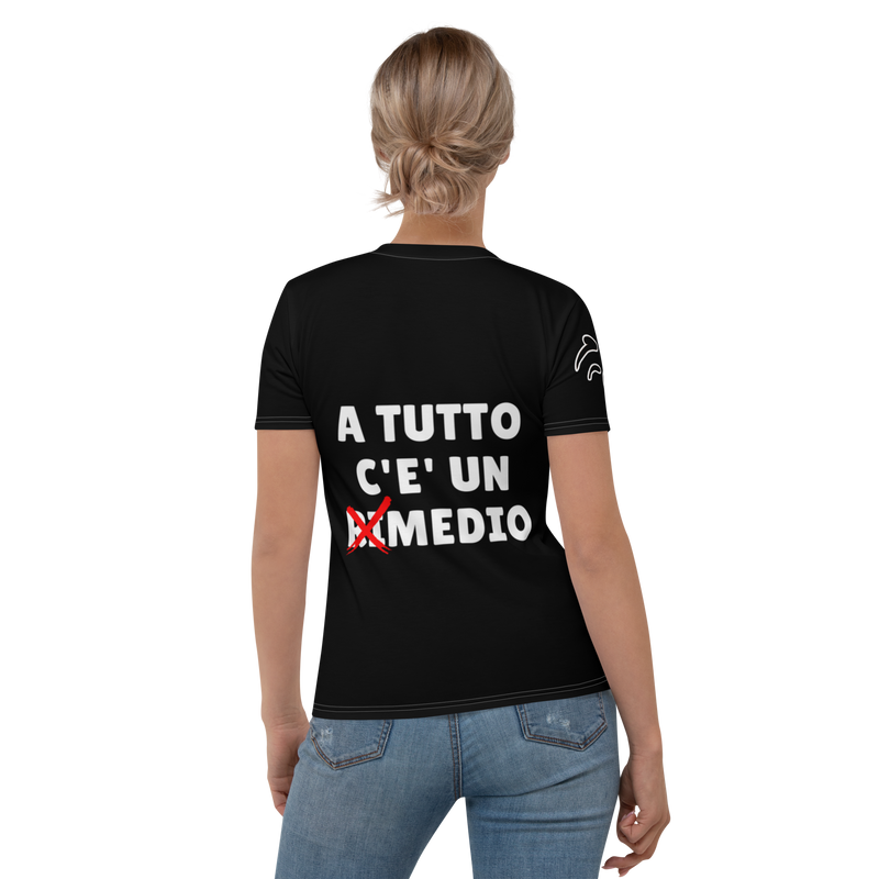T-shirt donna Mediolo Nera - Gufetto Brand 