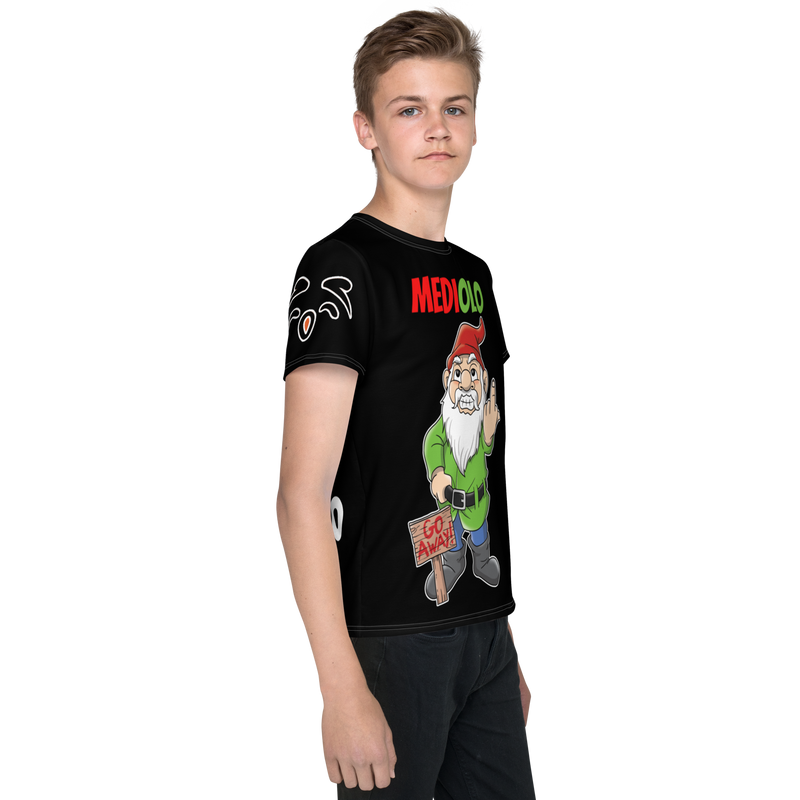 T-shirt girocollo per ragazzi Mediolo Nera - Gufetto Brand 
