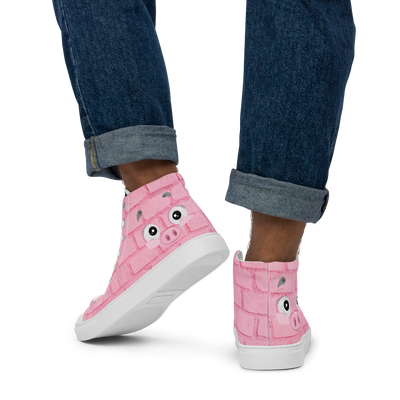 Sneakers alte in tela da uomo PINK PIG - Gufetto Brand 