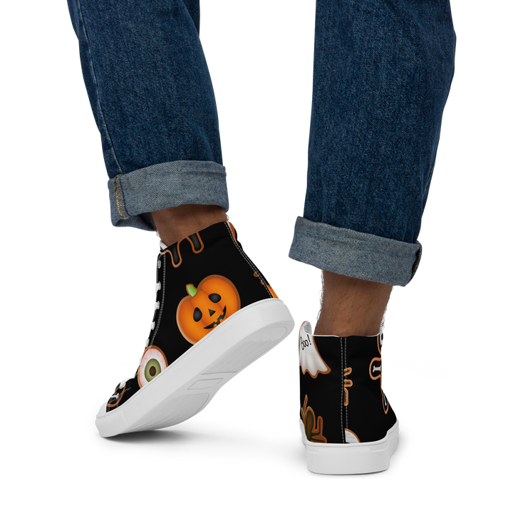 Sneakers alte in tela da uomo HALLOWEEN BLACK EDITION - Gufetto Brand 