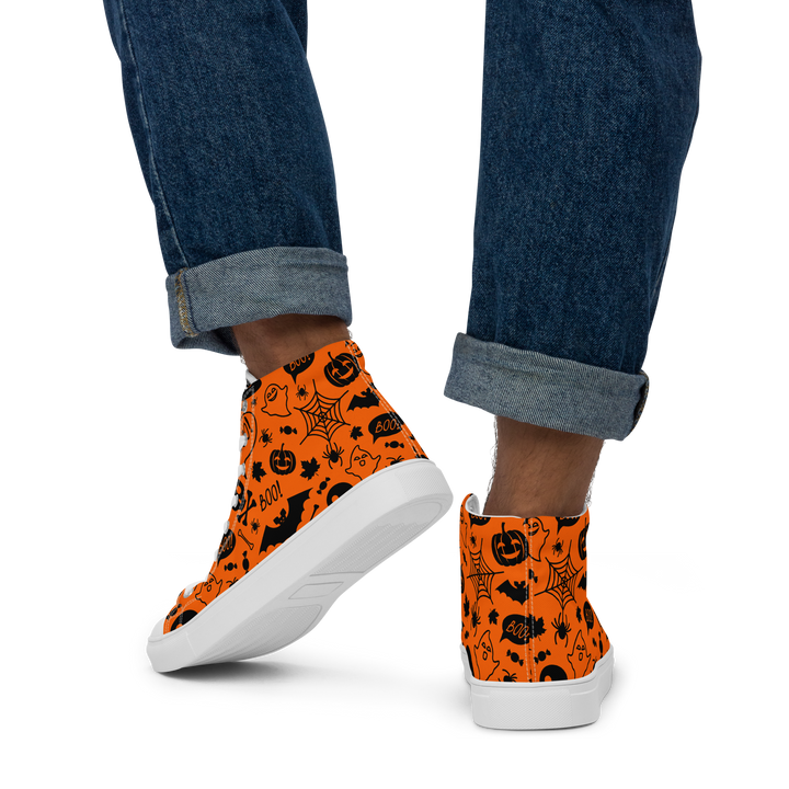 Sneakers alte in tela da uomo HALLOWEEN ORANGE EDITION - Gufetto Brand 