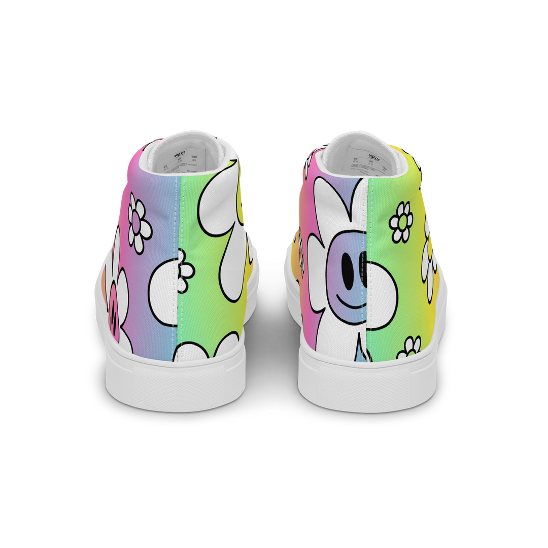 Sneakers alte in tela da uomo FLOWER SMILE - Gufetto Brand 