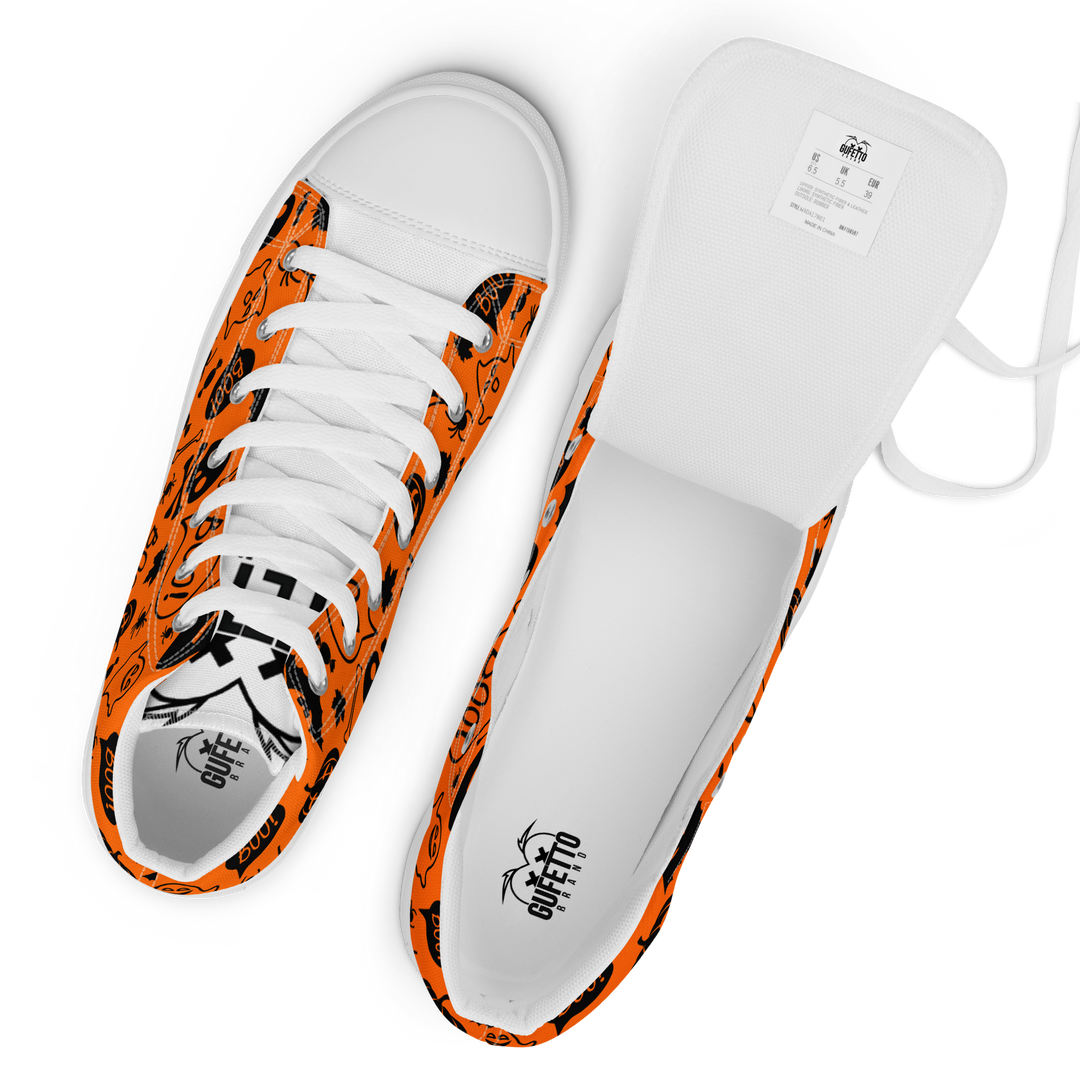 Sneakers alte in tela da uomo HALLOWEEN ORANGE EDITION - Gufetto Brand 