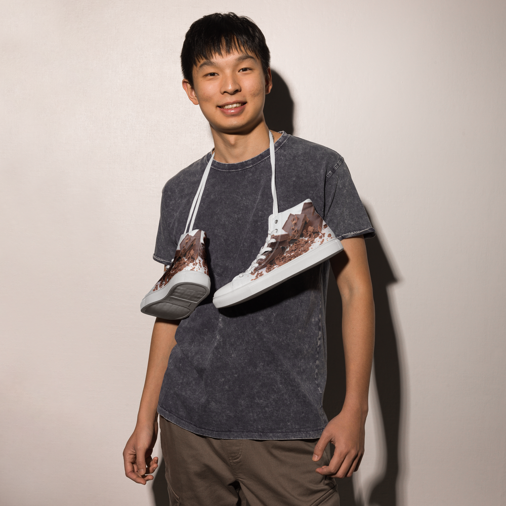 Sneakers alte in tela da uomo CHOCOLATE - Gufetto Brand 