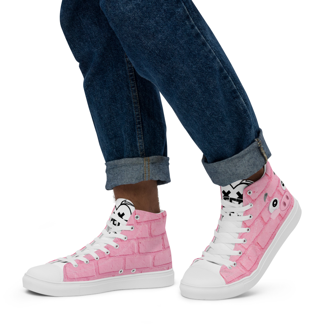 Sneakers alte in tela da uomo PINK PIG - Gufetto Brand 