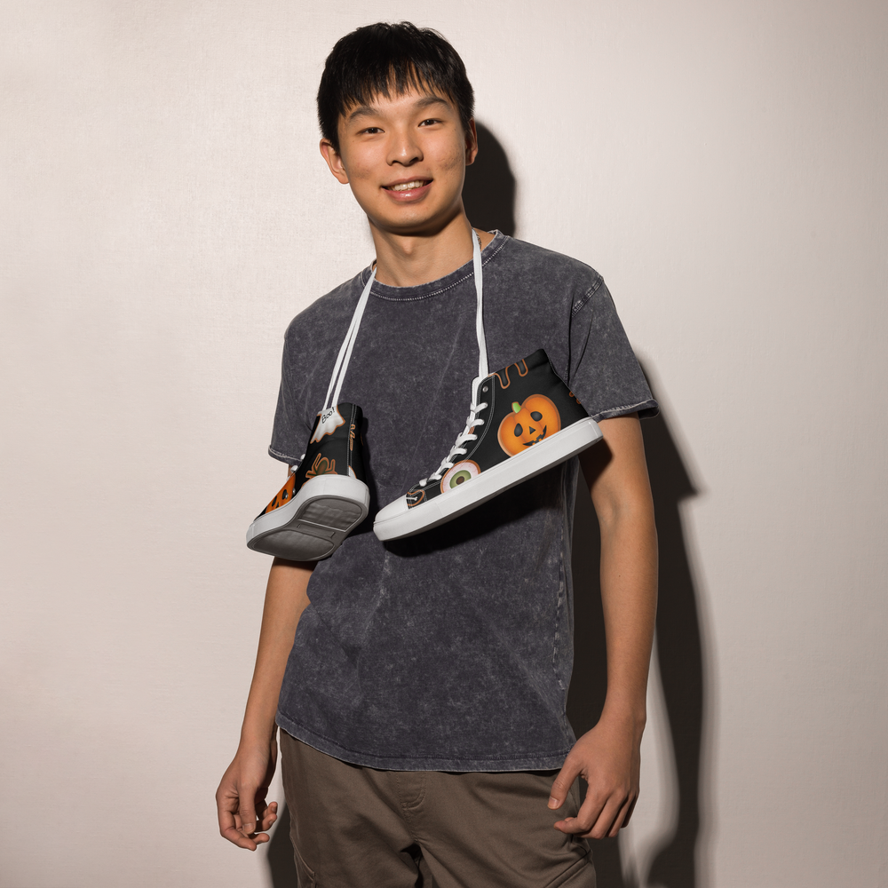 Sneakers alte in tela da uomo HALLOWEEN BLACK EDITION - Gufetto Brand 
