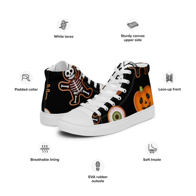 Sneakers alte in tela da uomo HALLOWEEN BLACK EDITION - Gufetto Brand 