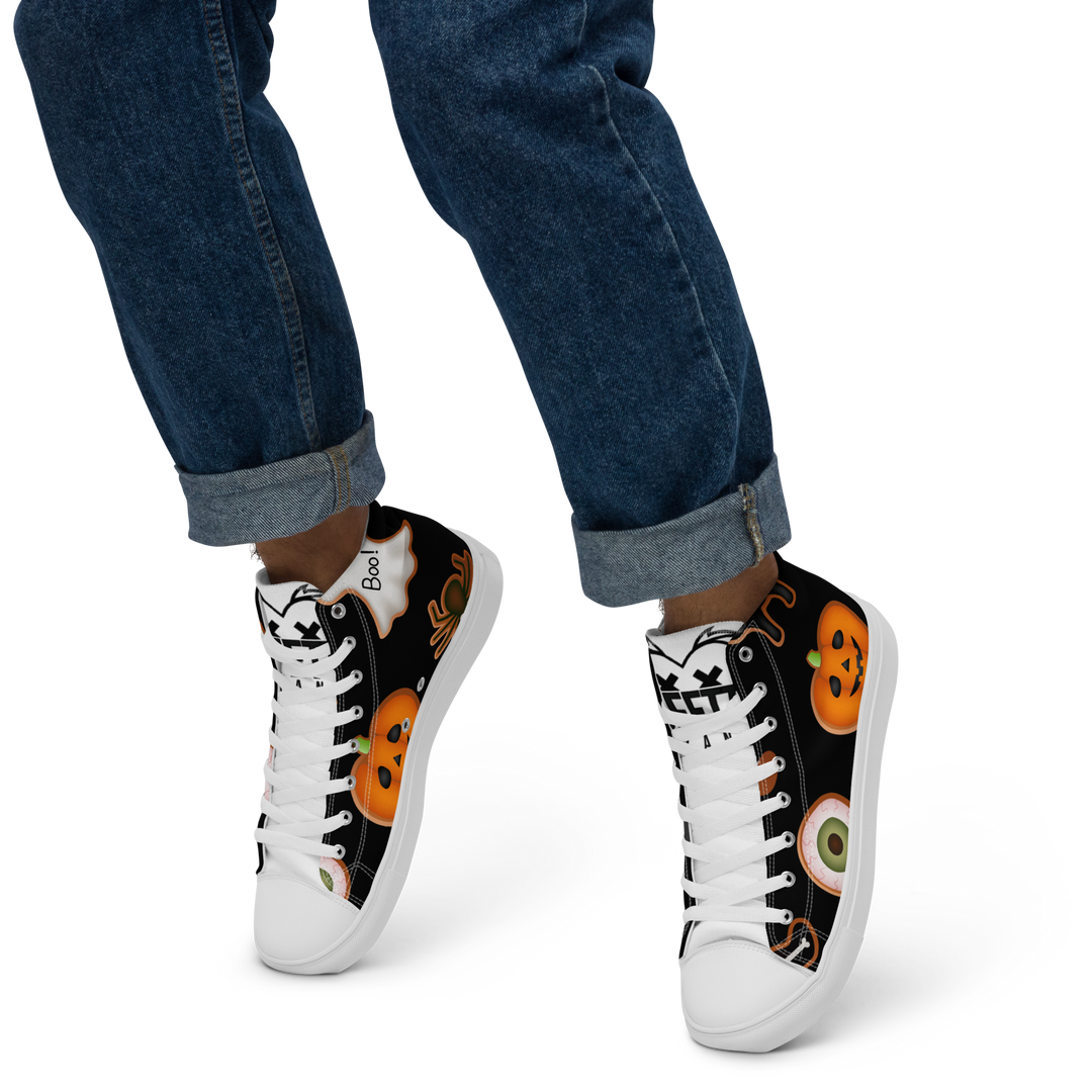 Sneakers alte in tela da uomo HALLOWEEN BLACK EDITION - Gufetto Brand 