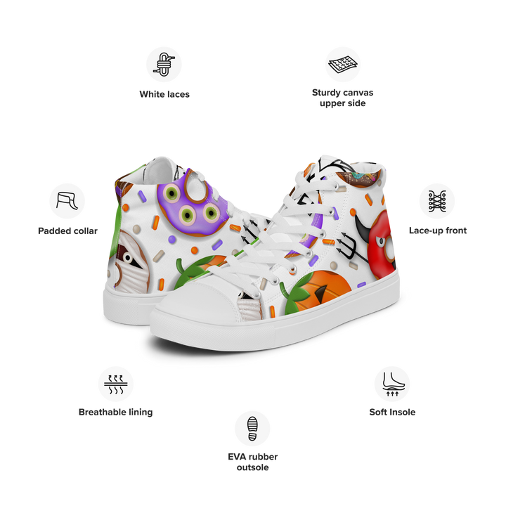 Sneakers alte in tela da uomo HALLOWEEN DONUTS - Gufetto Brand 