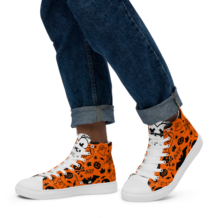 Sneakers alte in tela da uomo HALLOWEEN ORANGE EDITION - Gufetto Brand 
