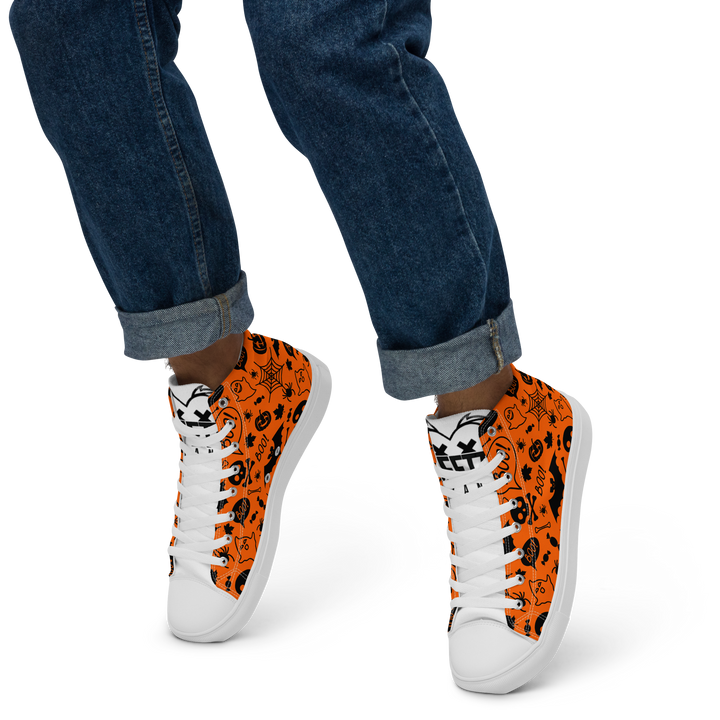 Sneakers alte in tela da uomo HALLOWEEN ORANGE EDITION - Gufetto Brand 