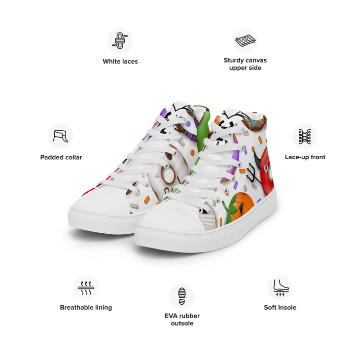 Sneakers alte in tela da uomo HALLOWEEN DONUTS - Gufetto Brand 