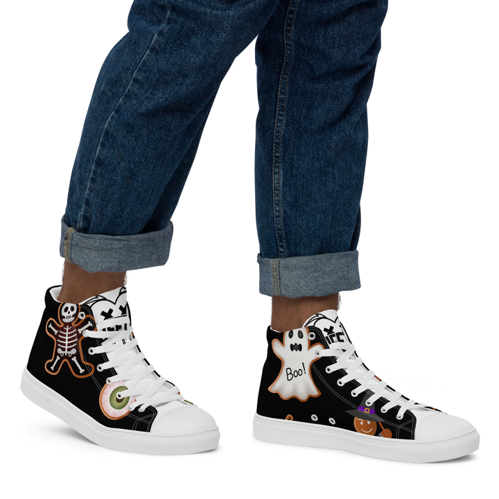 Sneakers alte in tela da uomo HALLOWEEN BLACK EDITION - Gufetto Brand 