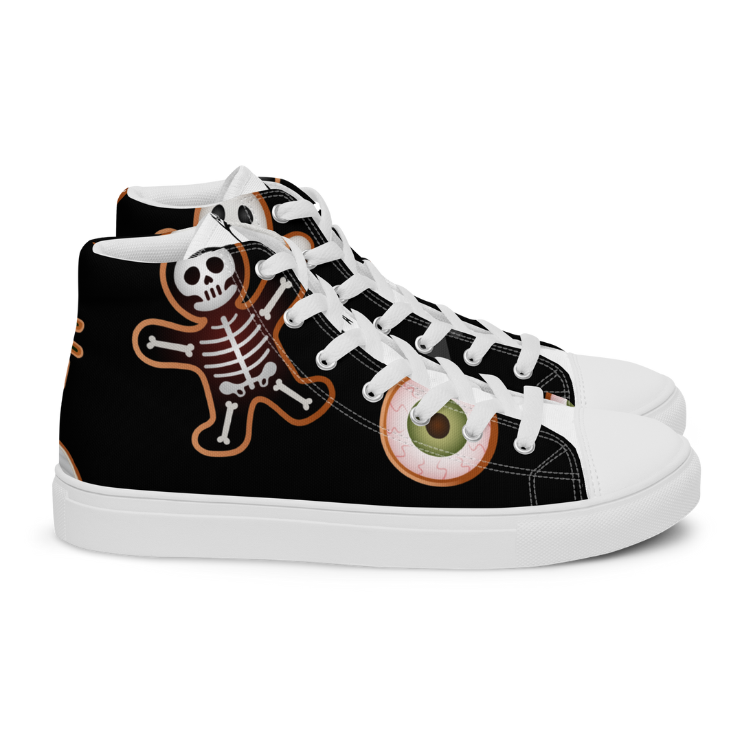 Sneakers alte in tela da uomo HALLOWEEN BLACK EDITION - Gufetto Brand 