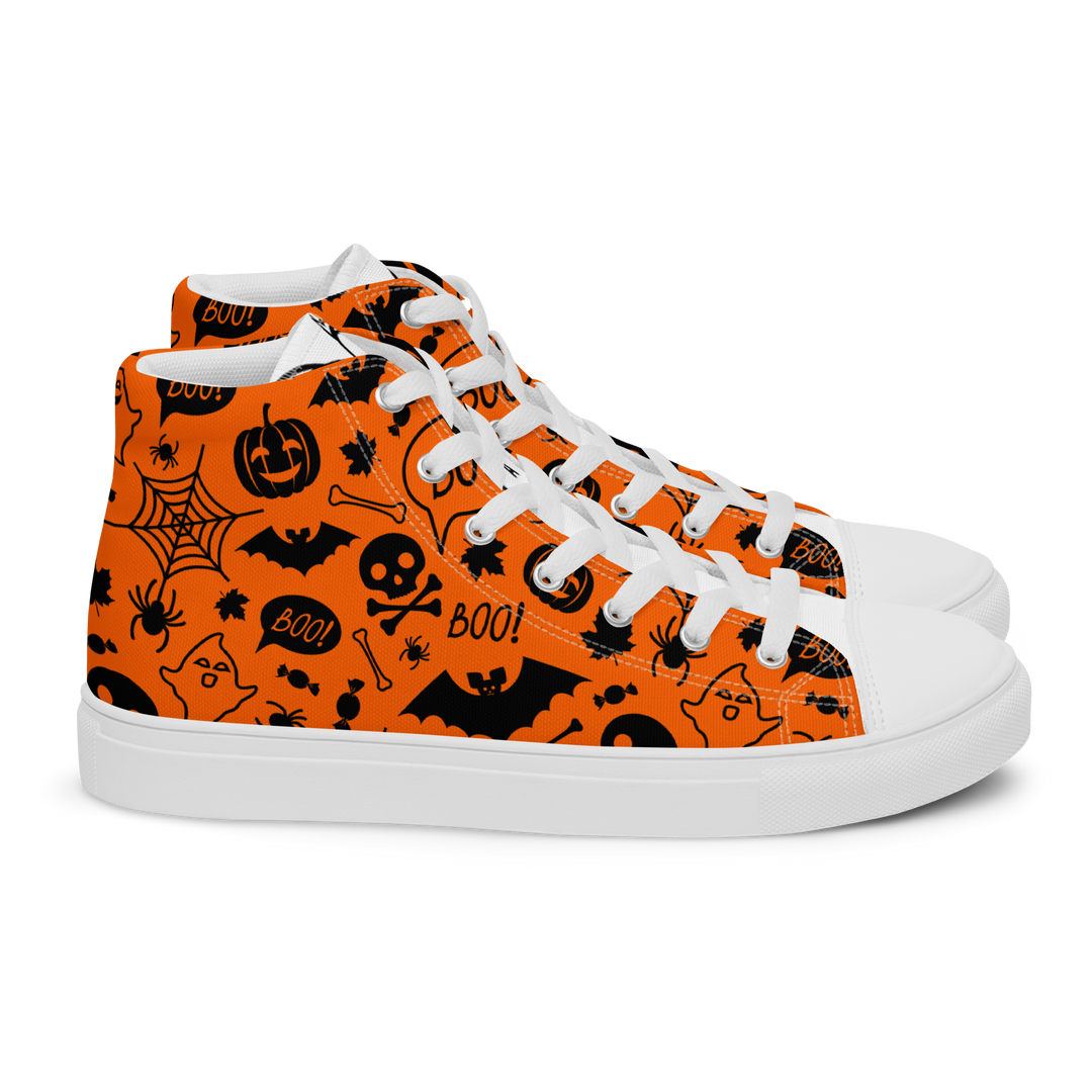 Sneakers alte in tela da uomo HALLOWEEN ORANGE EDITION - Gufetto Brand 
