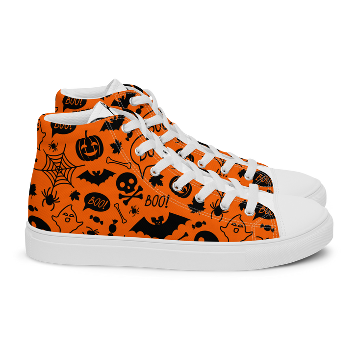 Sneakers alte in tela da uomo HALLOWEEN ORANGE EDITION - Gufetto Brand 
