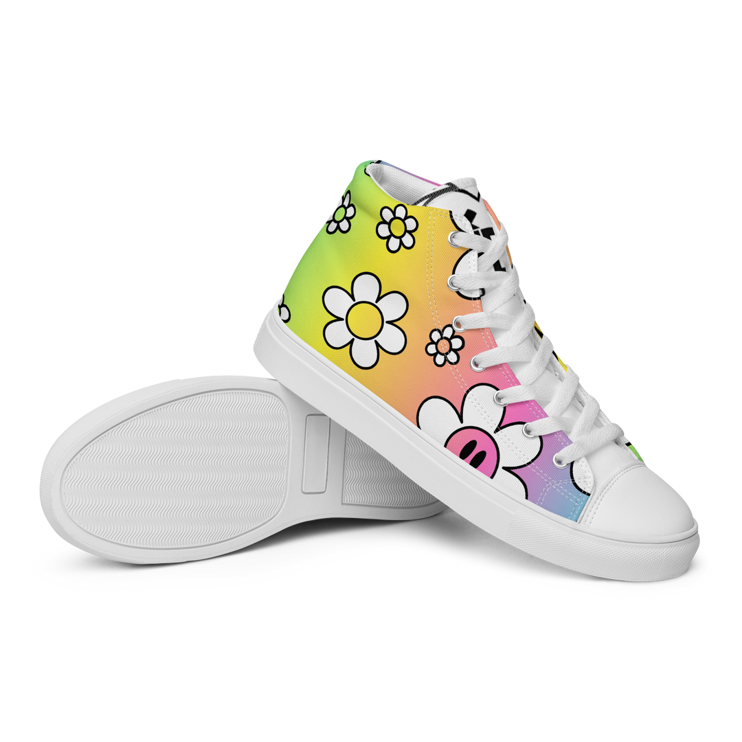 Sneakers alte in tela da uomo FLOWER SMILE - Gufetto Brand 