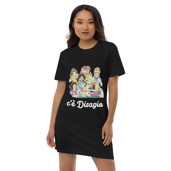 Vestito t-shirt in cotone organico Lungo Donna Principesse 2.0 - Gufetto Brand 