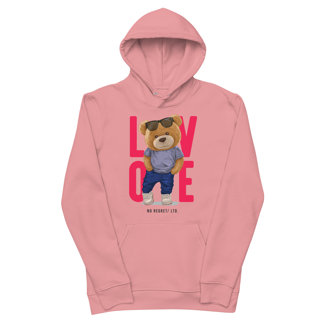 Felpa con cappuccio ecologica classica unisex LOVE - Gufetto Brand 
