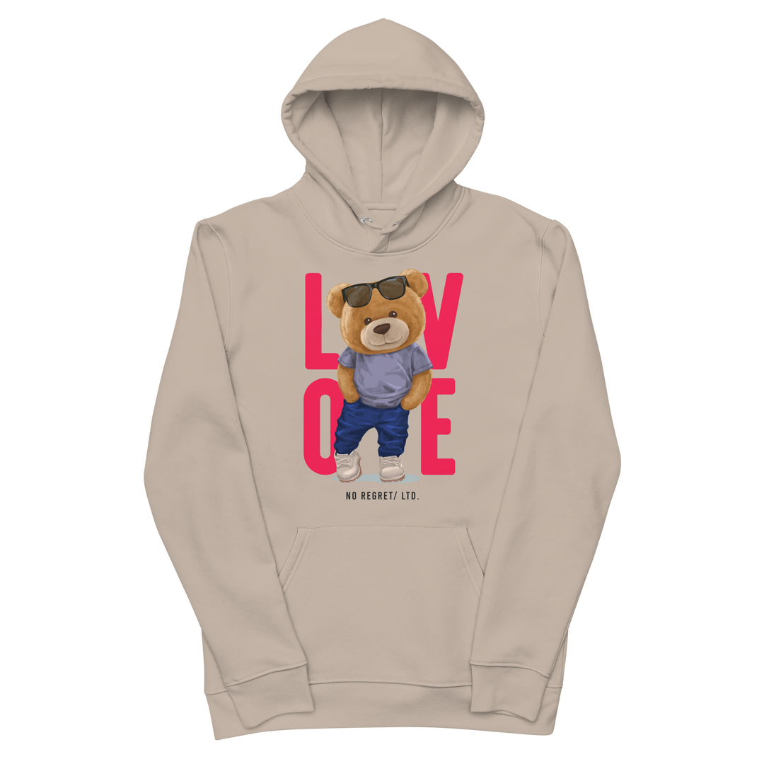 Felpa con cappuccio ecologica classica unisex LOVE - Gufetto Brand 