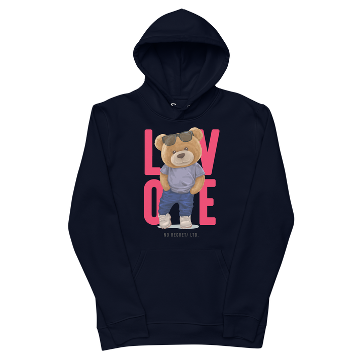 Felpa con cappuccio ecologica classica unisex LOVE - Gufetto Brand 