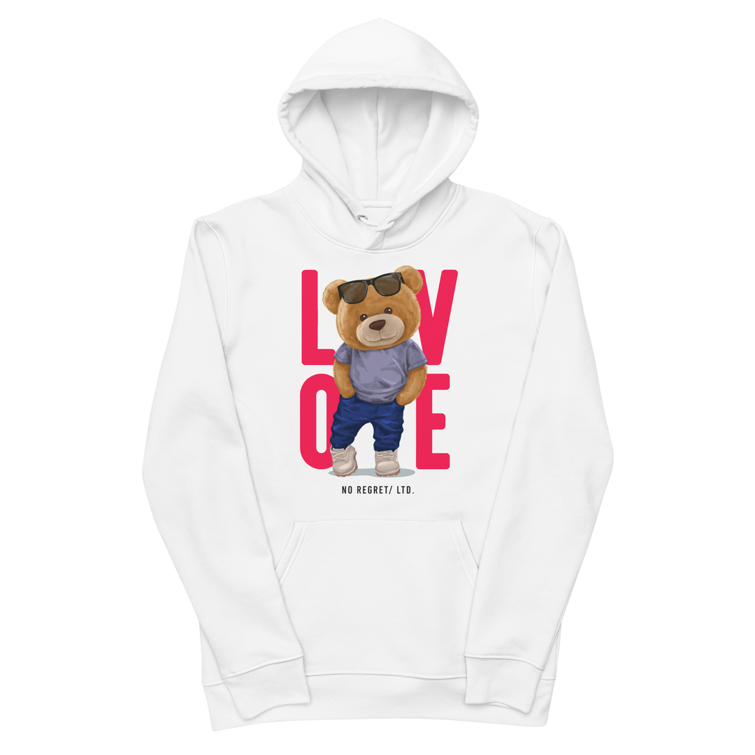 Felpa con cappuccio ecologica classica unisex LOVE - Gufetto Brand 