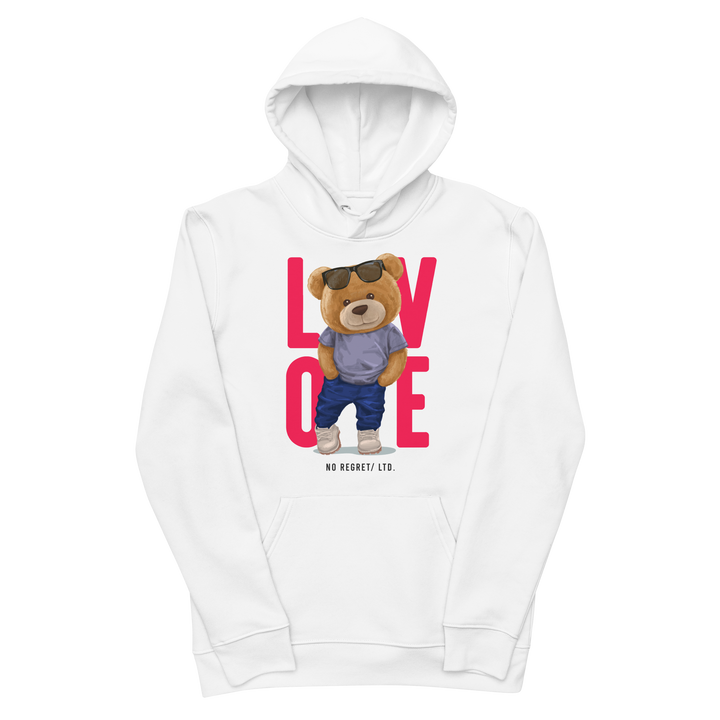 Felpa con cappuccio ecologica classica unisex LOVE - Gufetto Brand 