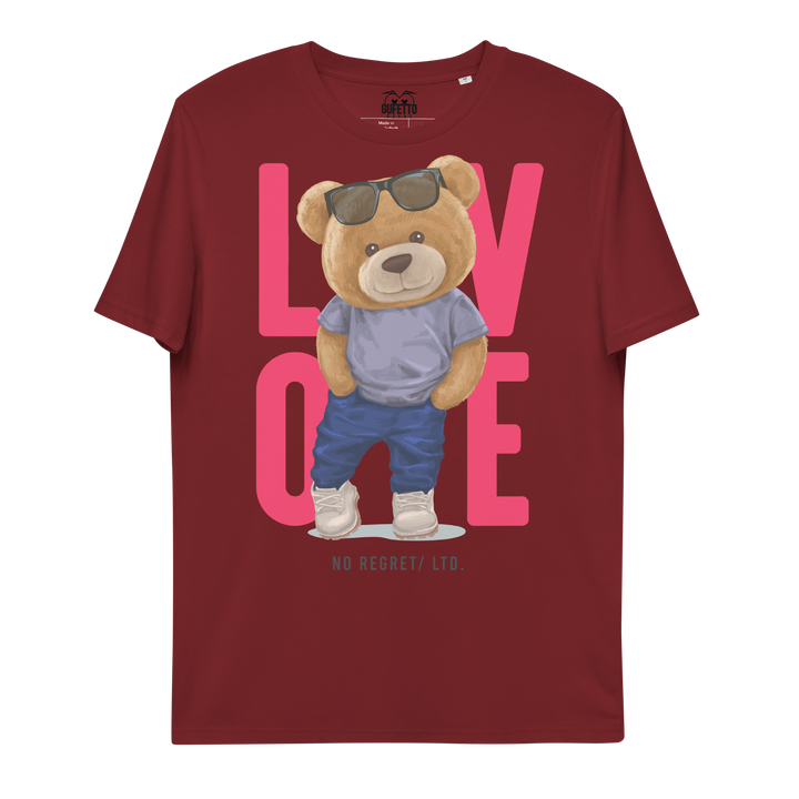 Maglietta in cotone organico unisex LOVE - Gufetto Brand 