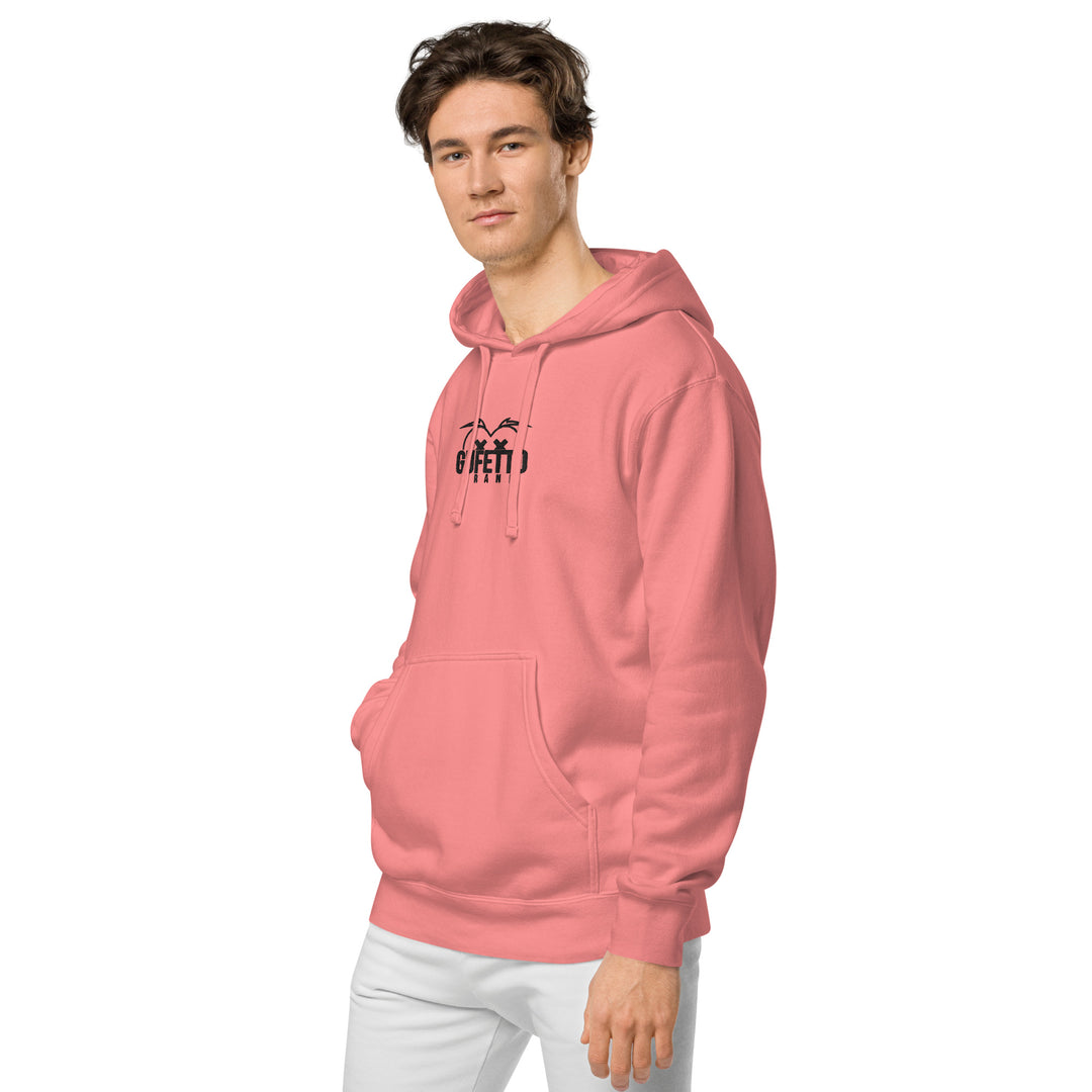 Felpa con cappuccio e tinta pigmentata unisex con logo ricamato - Gufetto Brand 