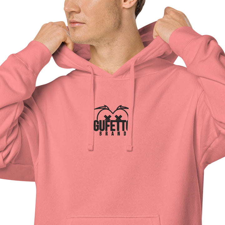 Felpa con cappuccio e tinta pigmentata unisex con logo ricamato - Gufetto Brand 