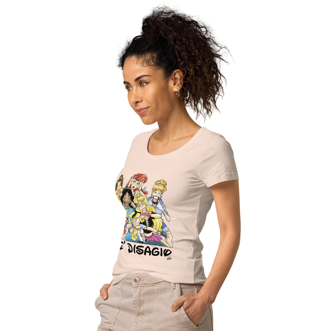 T-shirt da donna basica in tessuto organico Principesse 2,0 - Gufetto Brand 
