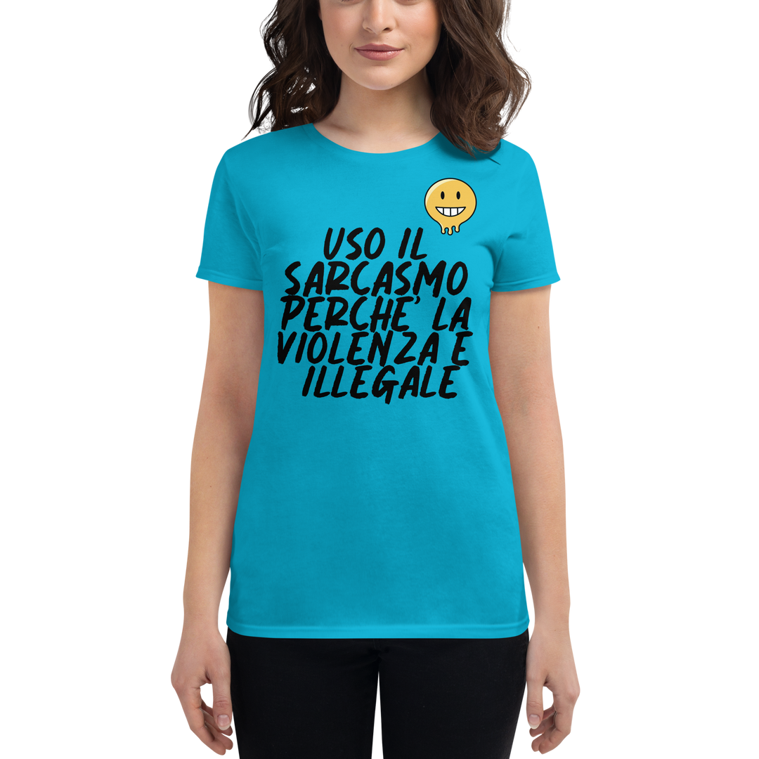 T-shirt da donna a manica corta Sarcasmo - Gufetto Brand 