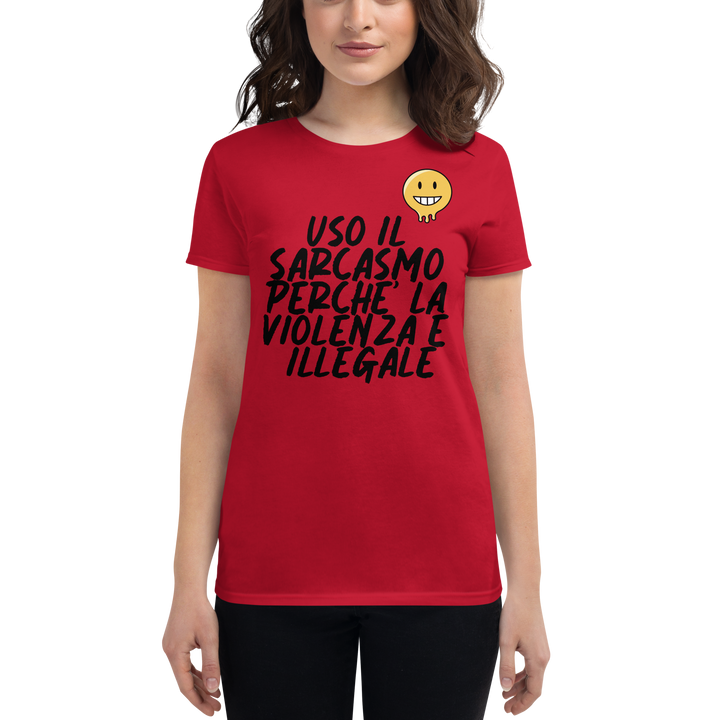 T-shirt da donna a manica corta Sarcasmo - Gufetto Brand 