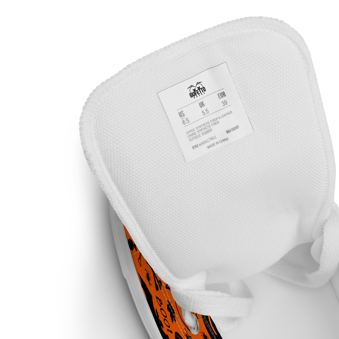 Sneakers alte in tela da donna HALLOWEEN ORANGE EDITION - Gufetto Brand 