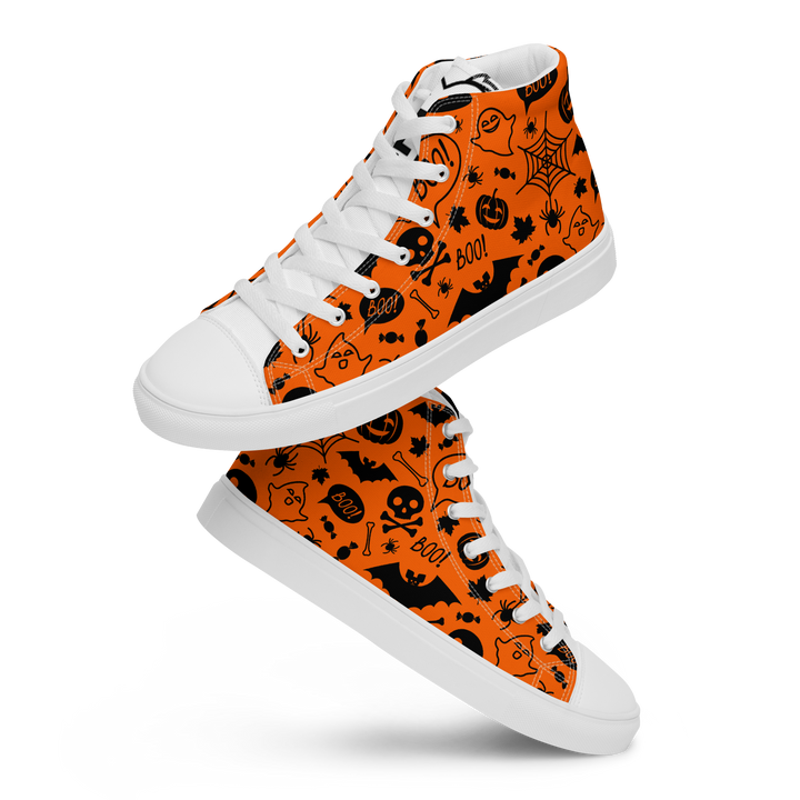 Sneakers alte in tela da donna HALLOWEEN ORANGE EDITION - Gufetto Brand 