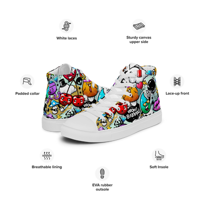 Sneakers alte in tela da donna CARTOON - Gufetto Brand 