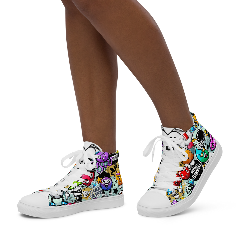 Sneakers alte in tela da donna CARTOON - Gufetto Brand 