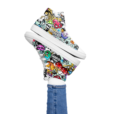 Sneakers alte in tela da donna CARTOON - Gufetto Brand 