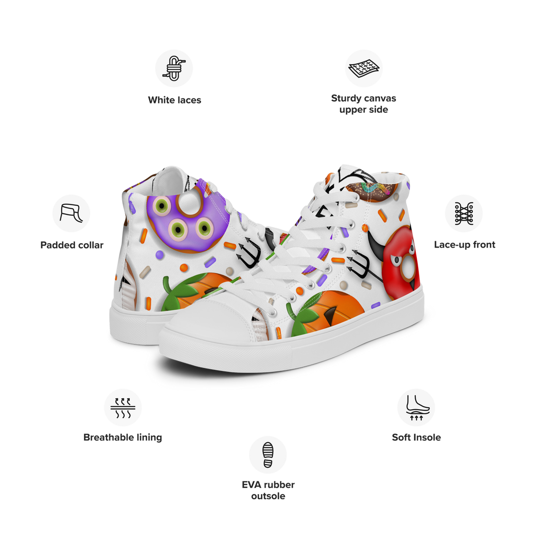 Sneakers alte in tela da donna HALLOWEEN DONUTS - Gufetto Brand 