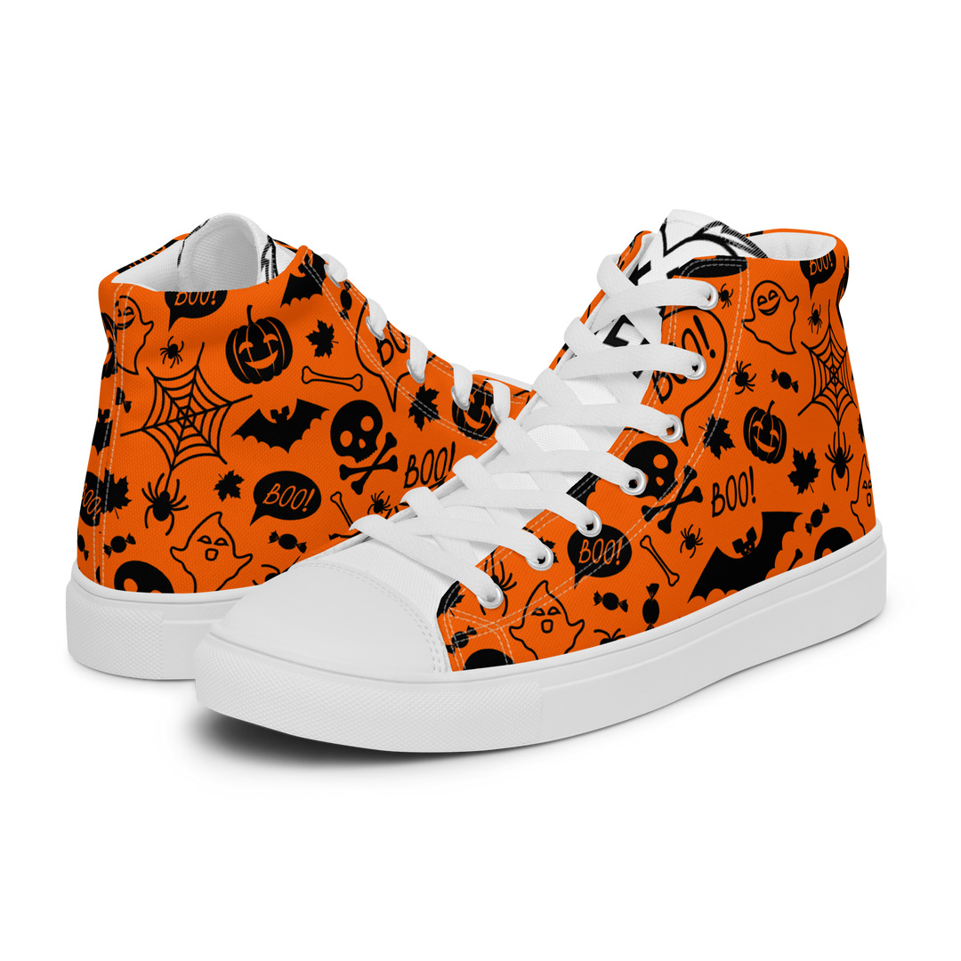 Sneakers alte in tela da donna HALLOWEEN ORANGE EDITION - Gufetto Brand 