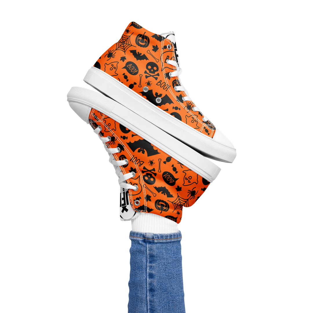 Sneakers alte in tela da donna HALLOWEEN ORANGE EDITION - Gufetto Brand 