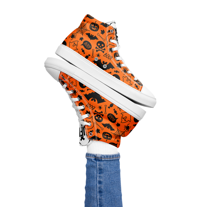 Sneakers alte in tela da donna HALLOWEEN ORANGE EDITION - Gufetto Brand 
