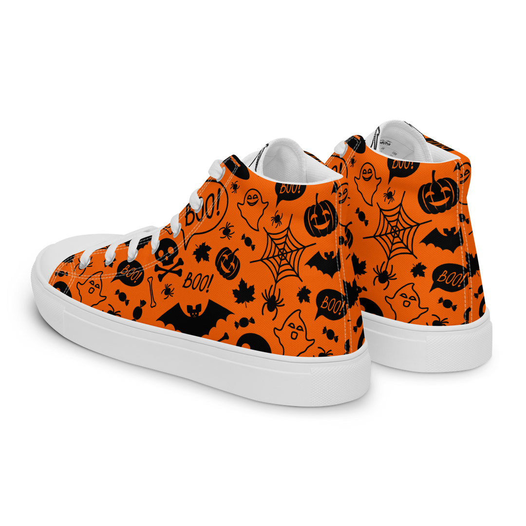 Sneakers alte in tela da donna HALLOWEEN ORANGE EDITION - Gufetto Brand 